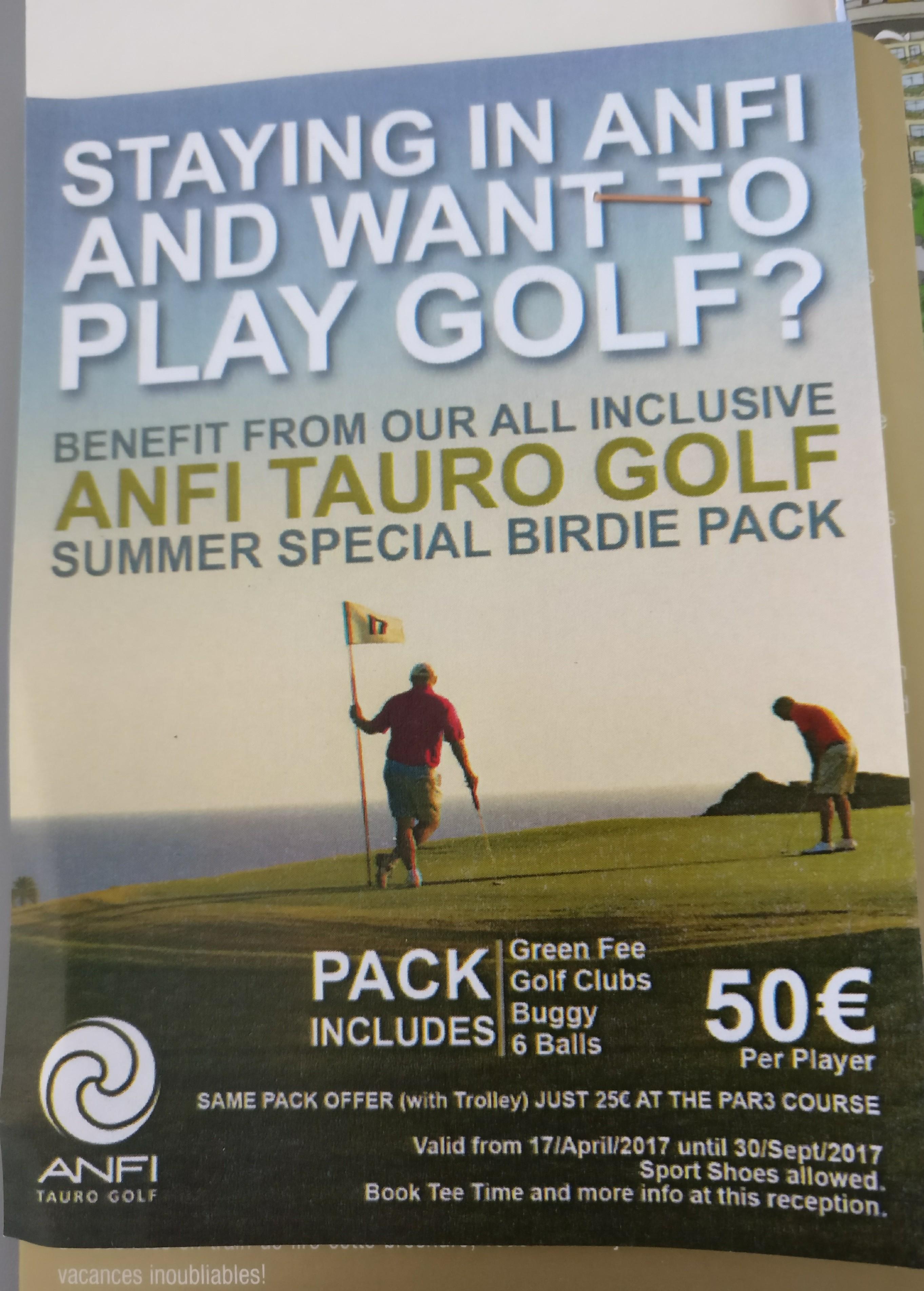 Tauro golf offer