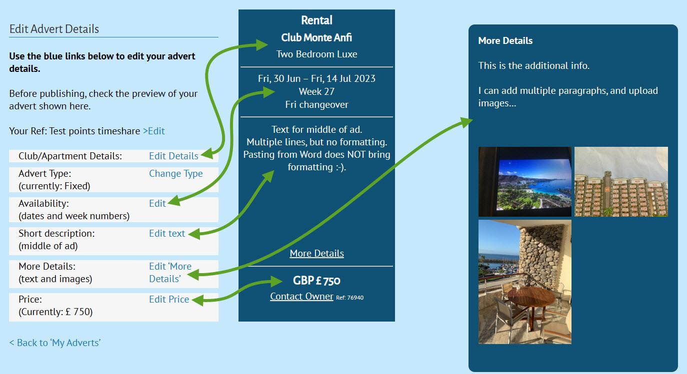 Advert edit guide